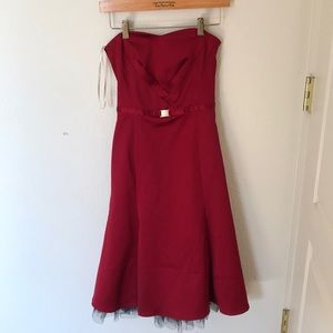 Karen Millen Red Strapless Dress